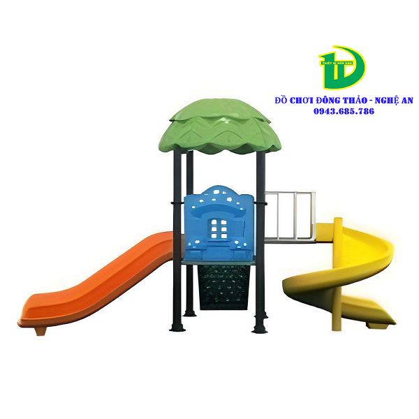 Nhà chơi 1 mái lá CT xoắn (Thiết bị mầm non Nghệ An)