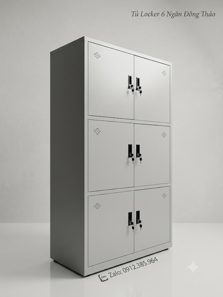 Tủ locker 6 ngăn sơn tĩnh điện